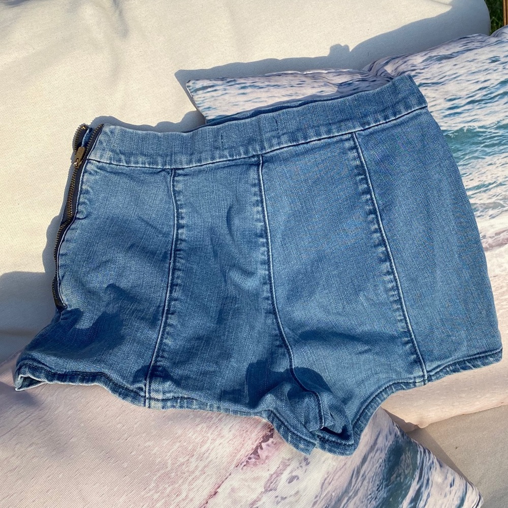 High waisted jean shorts